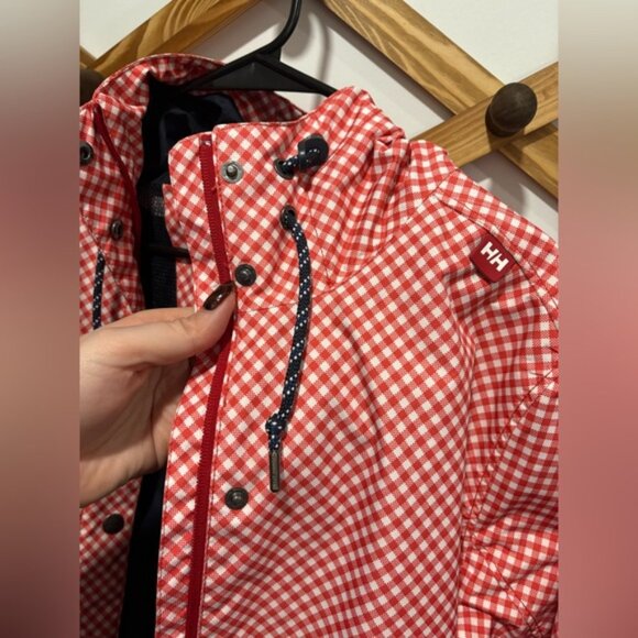 Like new- HALLY HANSEN GINGHAM PRINT - RAIN COAT- Large - Picture 8 of 12